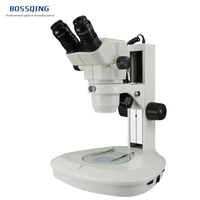 ST-6T Trinocular Stereo Microscope 8-50x Continuous Zoom Magnification with LED Top and Bottom Light Sources for TV Tube