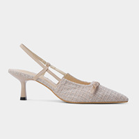 Chaussures à talon aiguille pour femme, nouvelle collection automne 2025, style nœud papillon, bout pointu, talon fin, mules basses à enfiler