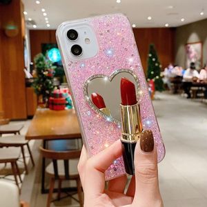 Custodia per cellulare con specchio glitterato per Iphone 11 12 13 Pro Max X Xs Xr 8 7 <span class=keywords><strong>Se</strong></span> <span class=keywords><strong>2020</strong></span> Bling paillettes custodia in Silicone per donna - Product Image 4