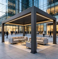 Pergola en aluminium écologique de type 220, avec option de cloisonnement en verre, auvent intelligent à détection de vent pour les loisirs en plein air