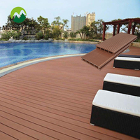Plancher de terrasse en WPC de haute qualité, moderne, brossé, imperméable, creux, pour usage extérieur, 150*25 mm