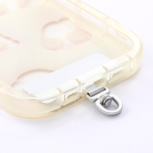 Stainless Steel Custom Logo Cell Phone <b>Lanyard</b> Patch Tether Tab Detachable Anti-lost 360° Rotating Connector Phone case <b>Keychain</b> - Product Image 2