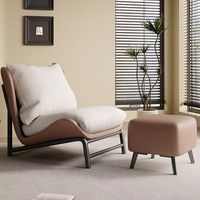 Meubles de salon confortables - Chaise longue d'extérieur moderne en cuir avec dossier inclinable réglable et rembourrage en mousse écologique
