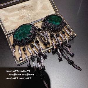 Pendientes <span class=keywords><strong>de</strong></span> borla con forma <span class=keywords><strong>de</strong></span> medusa y patrón <span class=keywords><strong>de</strong></span> nubes rosas brillantes vintage, con gemas, para <span class=keywords><strong>mujer</strong></span>, diseño <span class=keywords><strong>de</strong></span> huevo, color rosa princesa - Product Image 3