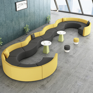 Muebles de oficina Sofá de recepción moderno comercial Sofá de oficina de cuero Conjunto de muebles - Product Image 1