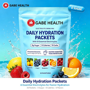 Poudre d'électrolytes sans sucre en gros, 20 sachets d'hydratation, 8 minéraux, 0 calorie, 5 saveurs <span class=keywords><strong>de</strong></span> fruits pour la gym et le sport, OEM - Product Image 1