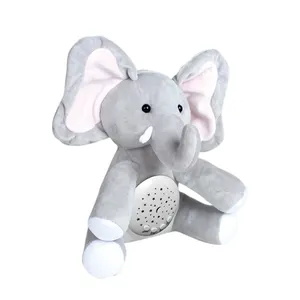 Baby comfort soft gift night light plush toy stuffed elephant with music and sound