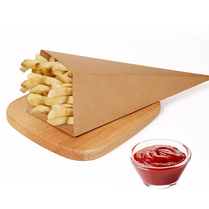 10oz/15oz/20oz Kraft Food Paper Packing Box French Fries Disposable Food   Beverage Packaging Custom Different Shape Accept