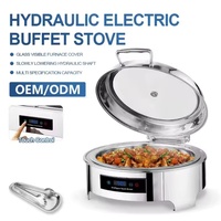 Chauffe-Plat Électrique Kuntai en Acier Inoxydable, Modèle Royal Luxe Moderne 6L, pour Buffet, Réchaud de Table, 440W 220-240V