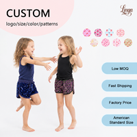 Celana Pendek Sequin Anak Perempuan 2026 Bahan Yoga Hias Pita Dekoratif Pakaian Tari Fashion Anak Pakaian Pertunjukan Label Kustom MOQ Rendah