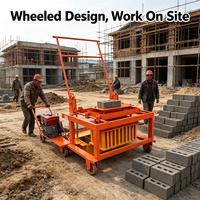 Machine à Briques en Béton TAIXIN QMY4-45 à Haute Rentabilité, Type Mobile, Manuelle, pour Blocs de Ciment, avec Moteur et Engrenages, Idéale pour Petites Entreprises