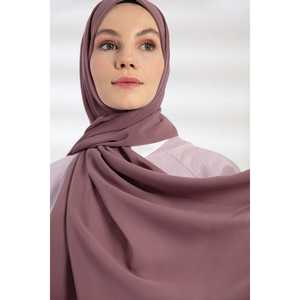 ผ้าคลุมไหล่ชีฟองสีม่วงไลแลค ผ้ามิงค์เนื้อแน่น ผ้าพันคอยาวสำหรับผู้หญิง ทำจากโพลีเอสเตอร์ - Product Image 3