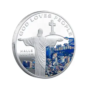 2024 New Design Gold And Silver Metal Token Jesus Coins Cross Coin Available