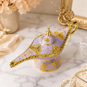 Groothandel Aladdin's Magische Lamp wierookbrander metaal handwerk in macaronkleur van Aladdin's Magische Lamp voor hotels en bruiloften - Product Image 4