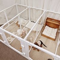 Parc pour animaux de compagnie modulaire transparent - Clôture de sécurité intérieure personnalisable pour petits chiens et lapins