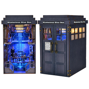 Đồ chơi xếp hình gỗ 3D tùy chỉnh, mô hình góc đọc sách bí ẩn hình phòng điện thoại với nắp chống bụi, đèn LED cảm ứng, 3 sao, có thể di chuyển - Product Image 6