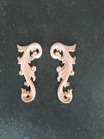 Décorations en bois sculptées sur mesure, pièces de meubles non peintes, décorations en bois à motif de rose