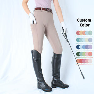 Pantalones de equitación para mujer, leggings de silicona con asiento completo, antideslizantes, con bolsillos laterales, cintura alta, personalizados. - Product Image 3