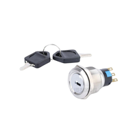 Interrupteur à clé 22 mm 1NO1NC 5A 250V AC à verrouillage automatique 2 positions IP65 étanche CE RoHS pour panneau de commande industriel