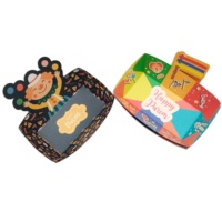 Service de nourriture personnalisé personnalisé imprimé pas cher prix de gros plateau en papier boîtes de bateau pour la fête des enfants