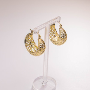 Women's Trendy Bohemian Hoop <b>Earrings</b> 18k <b>Gold</b> Silver Plated Copper <b>Vintage</b> Woven Hollow Bag Wedding Jewelry Wholesale - Product Image 2