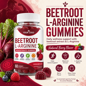 Gomitas Veganas con Certificación GMP, Sin GMO, para Mejorar el Óxido Nítrico y Apoyar la Salud del Corazón, con Remolacha y L-Arginina Monohidrato, Marca Privada OEM ODM - Product Image 3