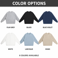 Sweat-shirt col V épais 350 GSM en coton, tissu double couche chaud, manches raglan, couleur unie, automne, ODM, coupe oversize, respirant, 6