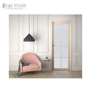 Fuson toptan envanter amerikan evi özelleştirilmiş duş giriş dar çerçeve alüminyum iç buzlu cam banyo kapısı - Product Image 5