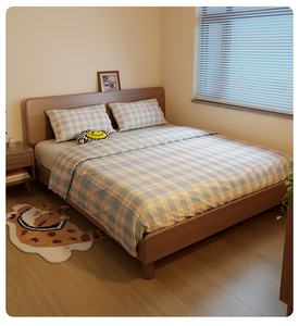 Cama de Plataforma de Madera Maciza de Diseño Minimalista Moderno con Cabecera de Perfil Bajo y Diseño <span class=keywords><strong>Flotante</strong></span> para Dormitorio - Product Image 3