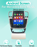 Pemutar Multimedia mobil 12.1 inci, layar vertikal Tesla Untuk Benz ML W166 GL X166 2012- 15 Android 13, pemutar Multimedia Radio Video GPS Navi Carplay Auto