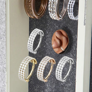 Xinfocus 다이스 귀걸이 연골 소라 나선 귀걸이 후프 클리어 CZ 힌지 세그먼트 <span class=keywords><strong>316L</strong></span> 외과 용 스틸 바디 피어싱 쥬얼리 - Product Image 6