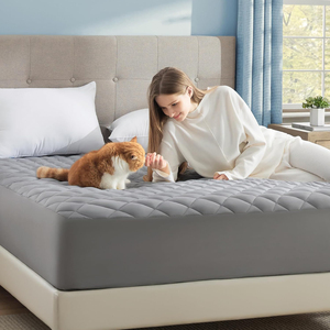 Surmatelas en microfibre à poche profonde de 10 pouces Queen/King/Twin Bed Topper doux et respirant avec housse blanche matelassée - Product Image 1