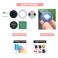 Badge lumineux LED moderne plaqué argent avec logo personnalisé, en alliage de zinc, pour festival, concert, événement, personnel, cadeau promotionnel