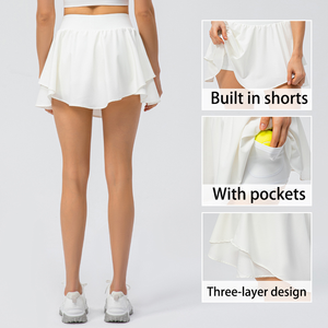 Rok Tenis Wanita 2 in 1 Anti Silau Cepat Kering dengan Logo Custom, Ukuran Besar, Pinggang Tinggi, untuk Golf, Bulu Tangkis, dan Olahraga Lainnya - Product Image 2