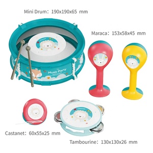 Enfants jouet instrument de musique <span class=keywords><strong>jouer</strong></span> ensemble tambour jouet en plastique <span class=keywords><strong>maracas</strong></span> tambourin - Product Image 2