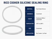 Joint d'étanchéité en silicone de qualité alimentaire pour cuiseur à riz, joint de couvercle personnalisé résistant à la chaleur