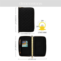 Hongbo Best Seller Custom 9-Color Gold-Ring A6 Pebble Quilted Leather Zippy Budget Binder Wallet para Navidad/Oficina/Agenda escolar