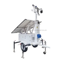 Trailer CCTV Tenaga Surya Harga Terjangkau, Menara Kamera Surya, Trailer Surya untuk Lokasi Konstruksi