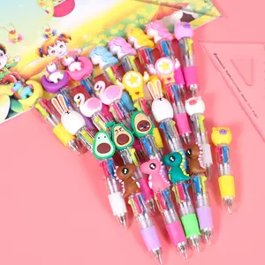 Mini stylo à bille en forme de dessin animé, créatif et mignon, multicolore, 0.7mm, à l'huile, fournitures scolaires pour étudiants, stylo à bille promotionnel, 4 couleurs