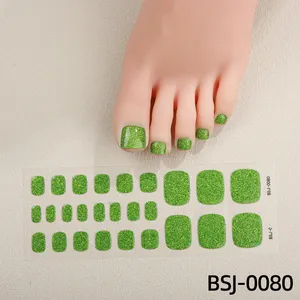 Zhengxiang Factory Proveedor de uñas Nuevo diseño Toe Gel Esmalte de uñas Pegatinas Gel Nail Strips Wraps