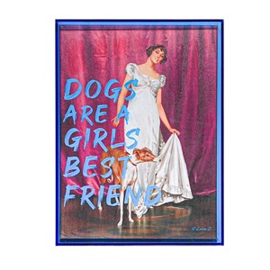 Tableau sur toile FRIENDS avec cadre acrylique bleu 30x40cm épaisseur 5cm - Product Image 1