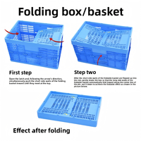 Boîte pliable empilable en plastique YLW avec couvercle à charnière, pliable, compacte, conteneur logistique, caisse en plastique Jiang