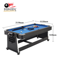 Table multi-jeux 4 en 1 avec billard, table de hockey sur air, table de tennis de table avec dessus de salle à manger.