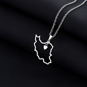 Collar de Acero Inoxidable con Mapa de Irán Hueco, Colgante de Corazón, Joyería con Contorno Persa, Regalo Nacional de Amor para Hombres y Mujeres - Product Image 6
