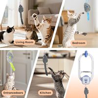 Juguete Eléctrico Inalámbrico para Gatos con Control Remoto, para Colgar en el Marco de la Puerta, para Entretenimiento Diario del Felino Doméstico
