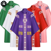 Prix d'usine 5 couleurs Chasuble gothique, Robe, Toge et Cape vintage pour Pasteur, Prêtre, Moine, Célébrant d'église