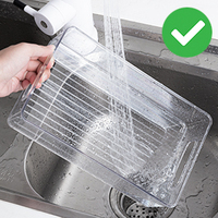 Boîte à fruits en plastique transparent 10x6x3 pouces, rangement des aliments dans la cuisine, avec poignées