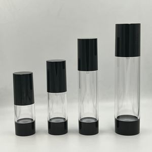 15ml 30ml 50ml 80ml <span class=keywords><strong>100ml</strong></span> 120ml đen nhựa không có không khí chai với máy bơm không khí bơm lại Rỗng Mỹ phẩm Lotion container Kem sử dụng - Product Image 3