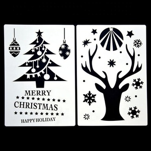 Giáng Sinh Khuôn Mẫu Tái Sử Dụng Nhựa Thủ Công Cho Nghệ Thuật Vẽ Tranh Phun Cửa Sổ Cửa Kính Xe Cơ Thể - Product Image 4