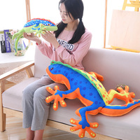 Bantal Boneka Kadal Gecko 3D untuk Teman Tidur, Isi Kapas PP, Hiasan Tempat Tidur Rumah